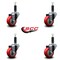 Service Caster 3'' Red Poly Wheel Swivel 1'' Expanding Stem Caster Set, 4PK SCC-EX20S314-PPUB-RED-1-4 - alternate 3